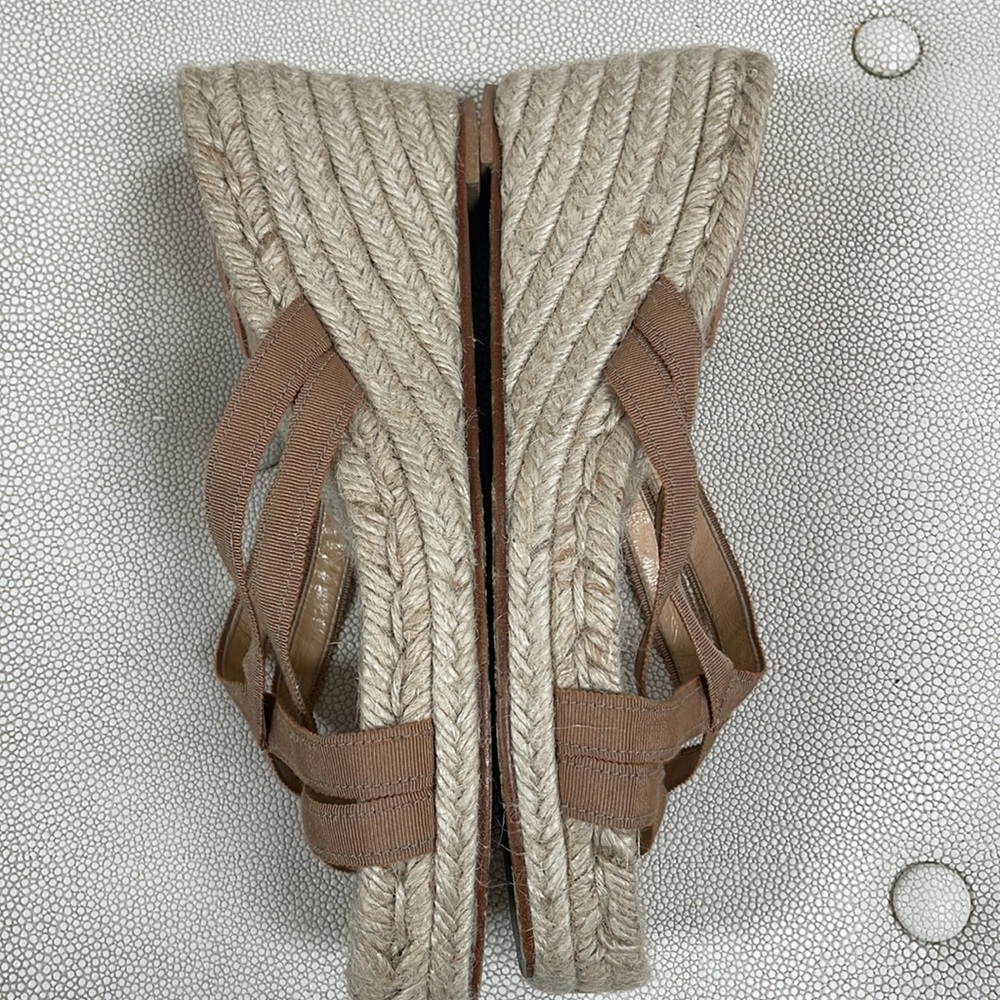Stubbs & Wootton Tan Espadrille Rope Wedge Sandals - Picture 5 of 10